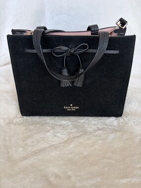 Kate Spade New York Hayes Suede And Leather Small Structured Satchel